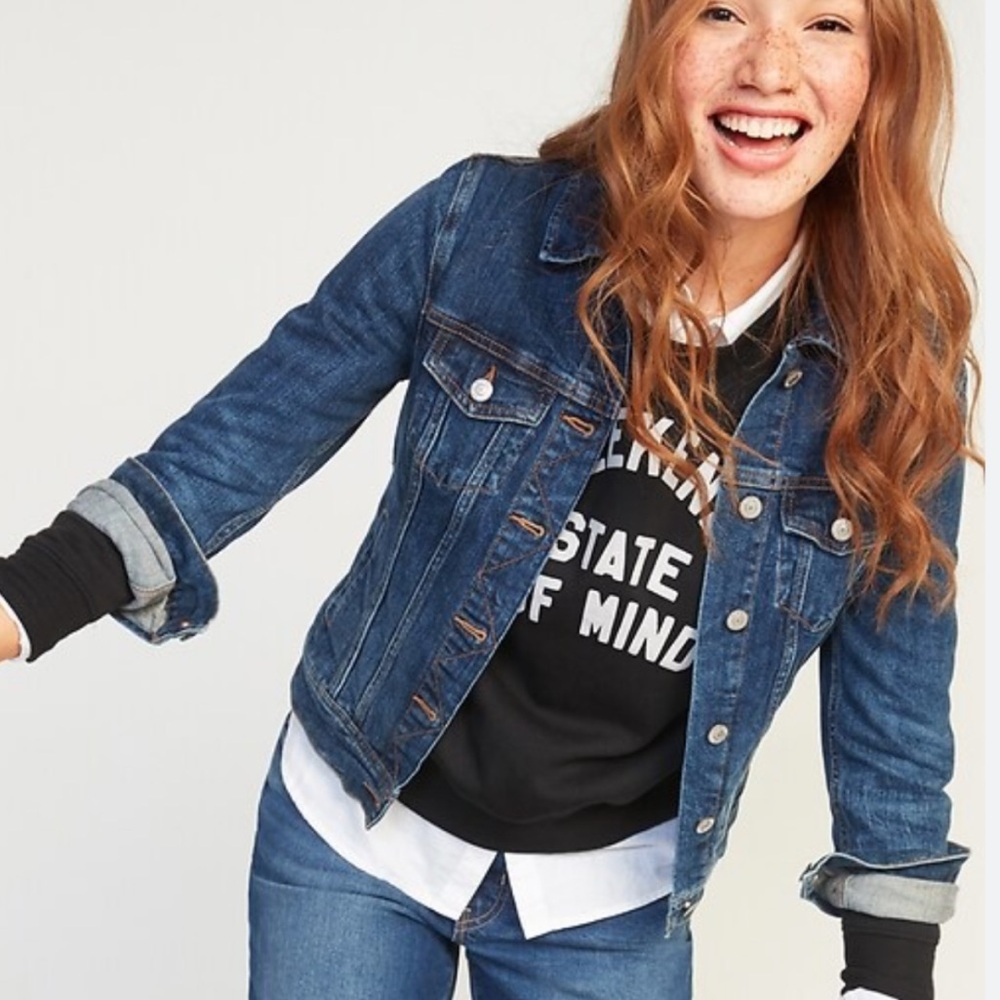 Old Navy Authentic Dark Wash Denim Jean Jacket